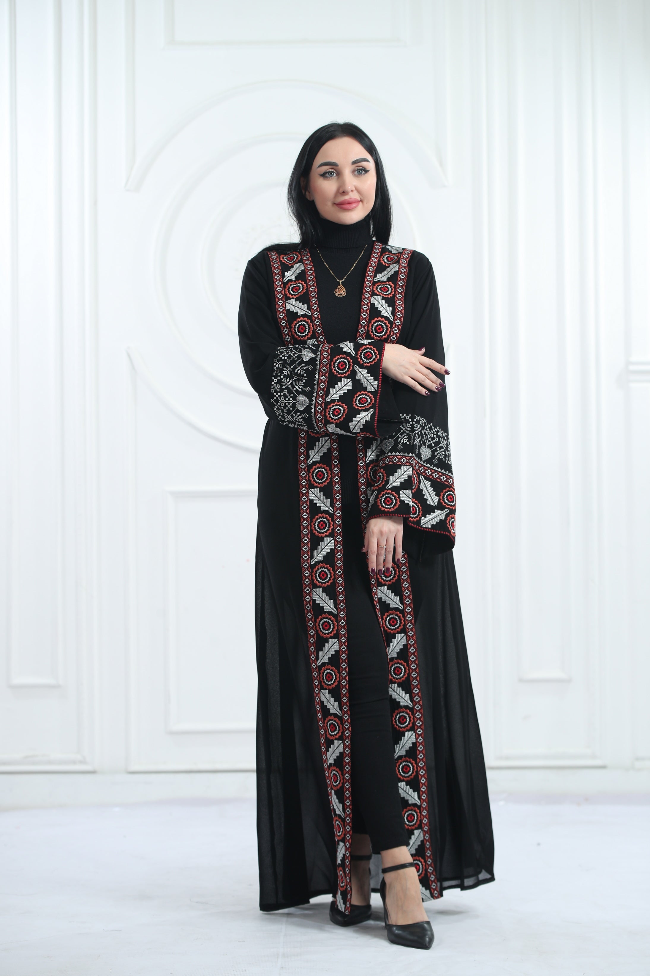 A Bisht Mad Of Chiffon Fabric Embroidered With Luxurious Reed  Golden Threads