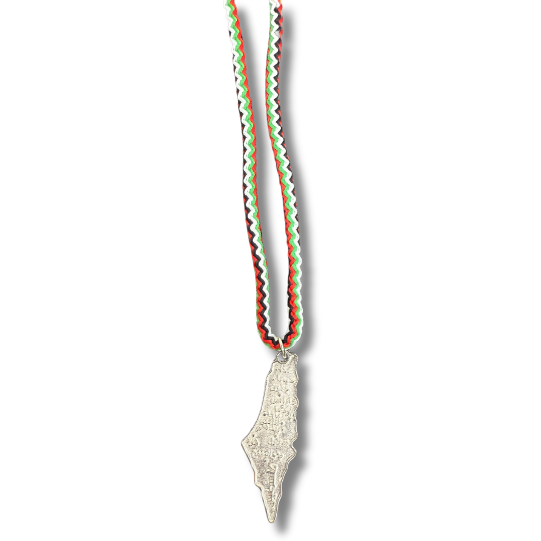 Palestine Colorful Rope Necklace with City Names