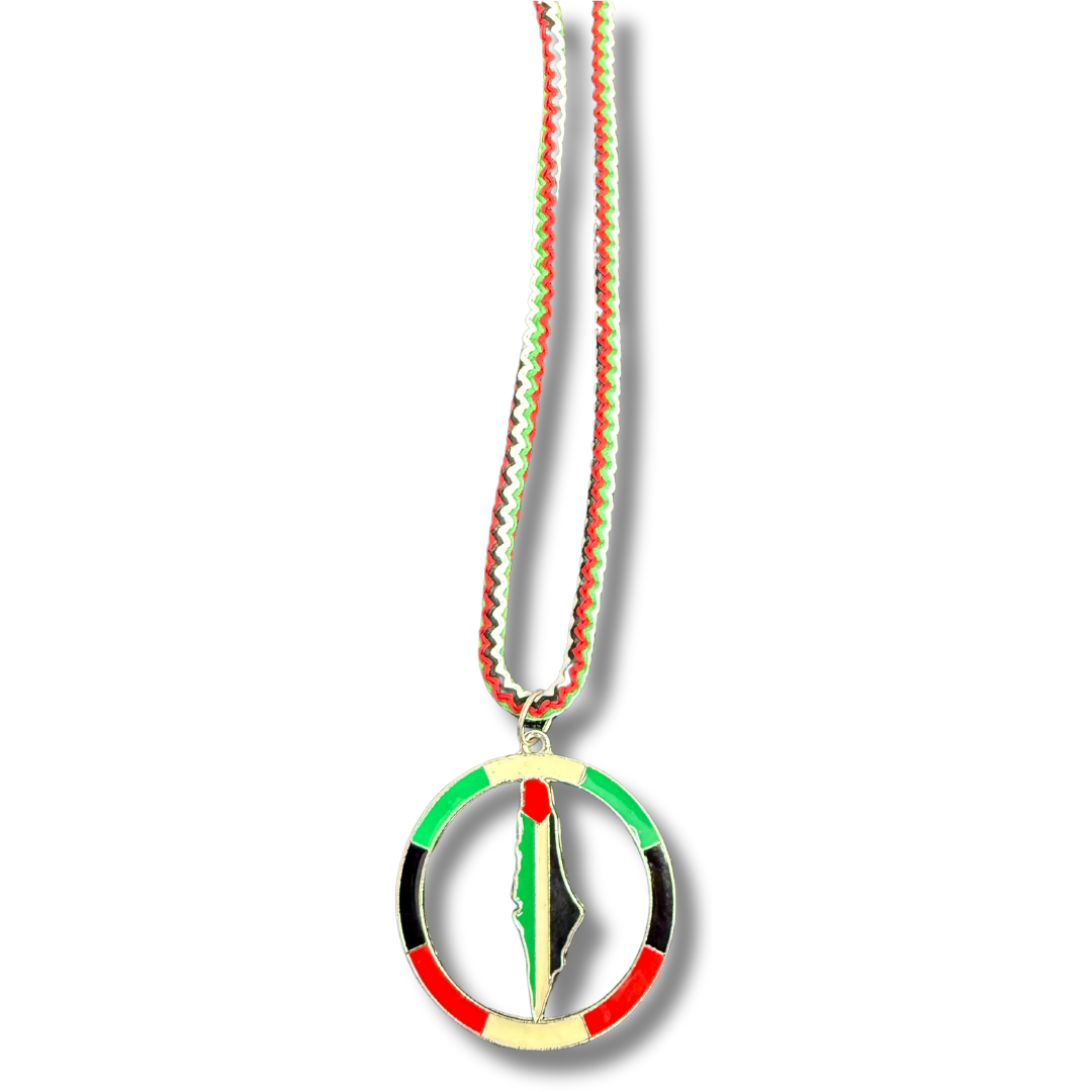 Palestine Colors Circle Necklace