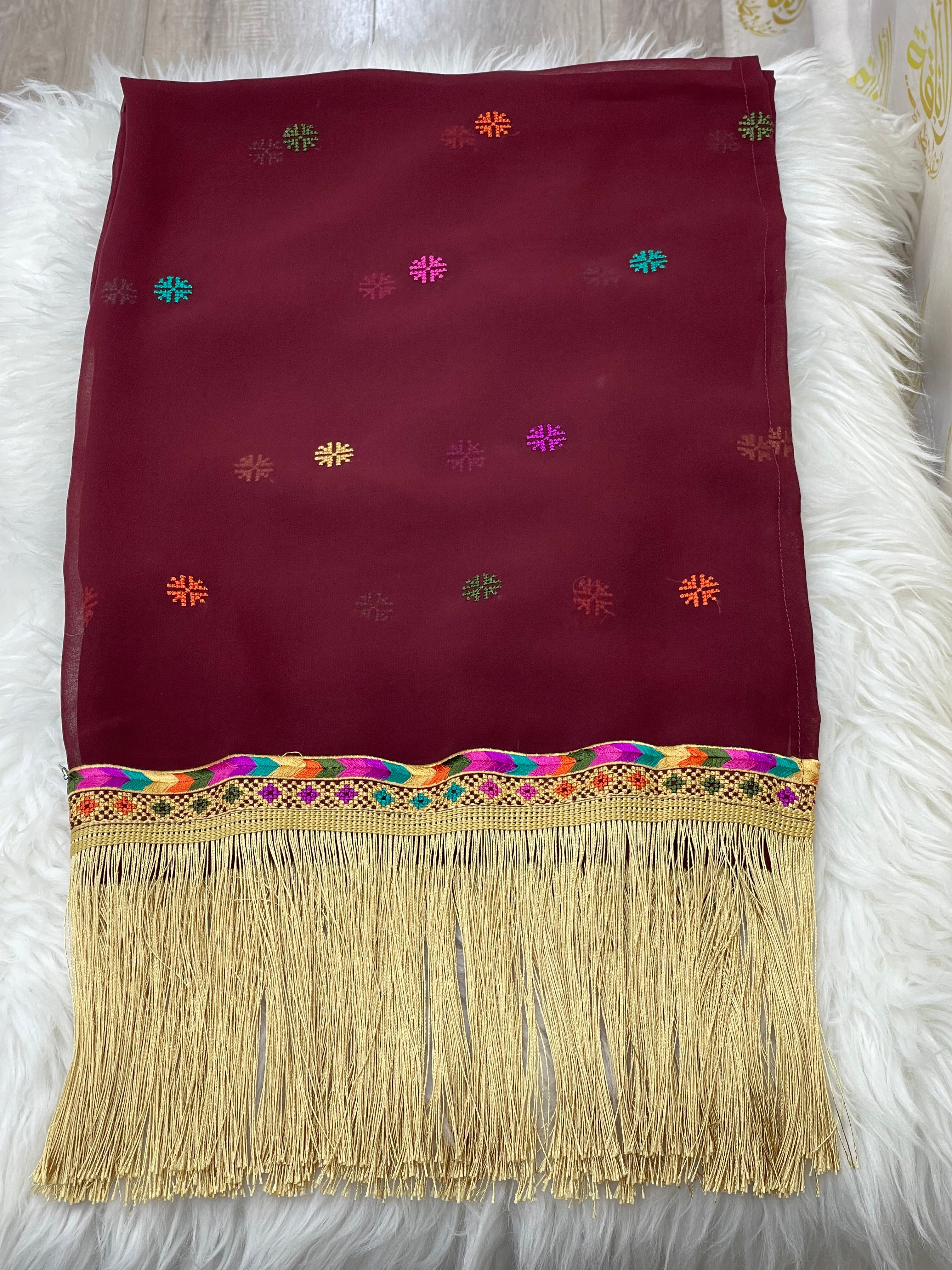 Embroidery Khirka -(Shwal) With Tassel