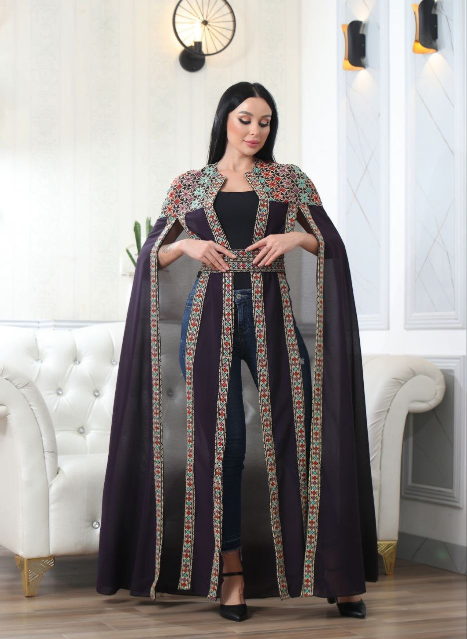 Multi-Color Embroidered Star Bisht – Elegant and Stylish Wardrobe Essential