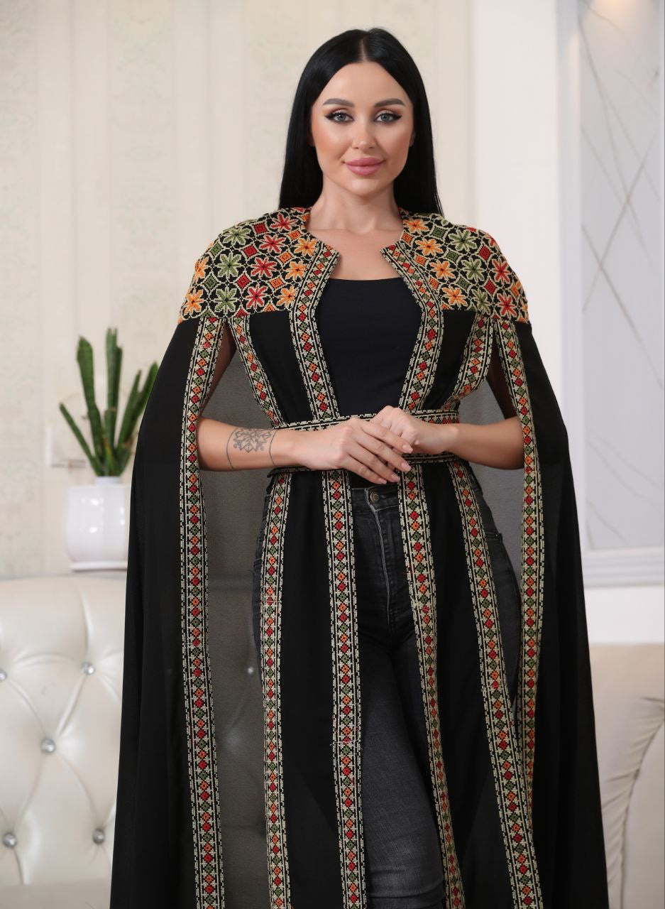 Multi-Color Embroidered Star Bisht – Elegant and Stylish Wardrobe Essential