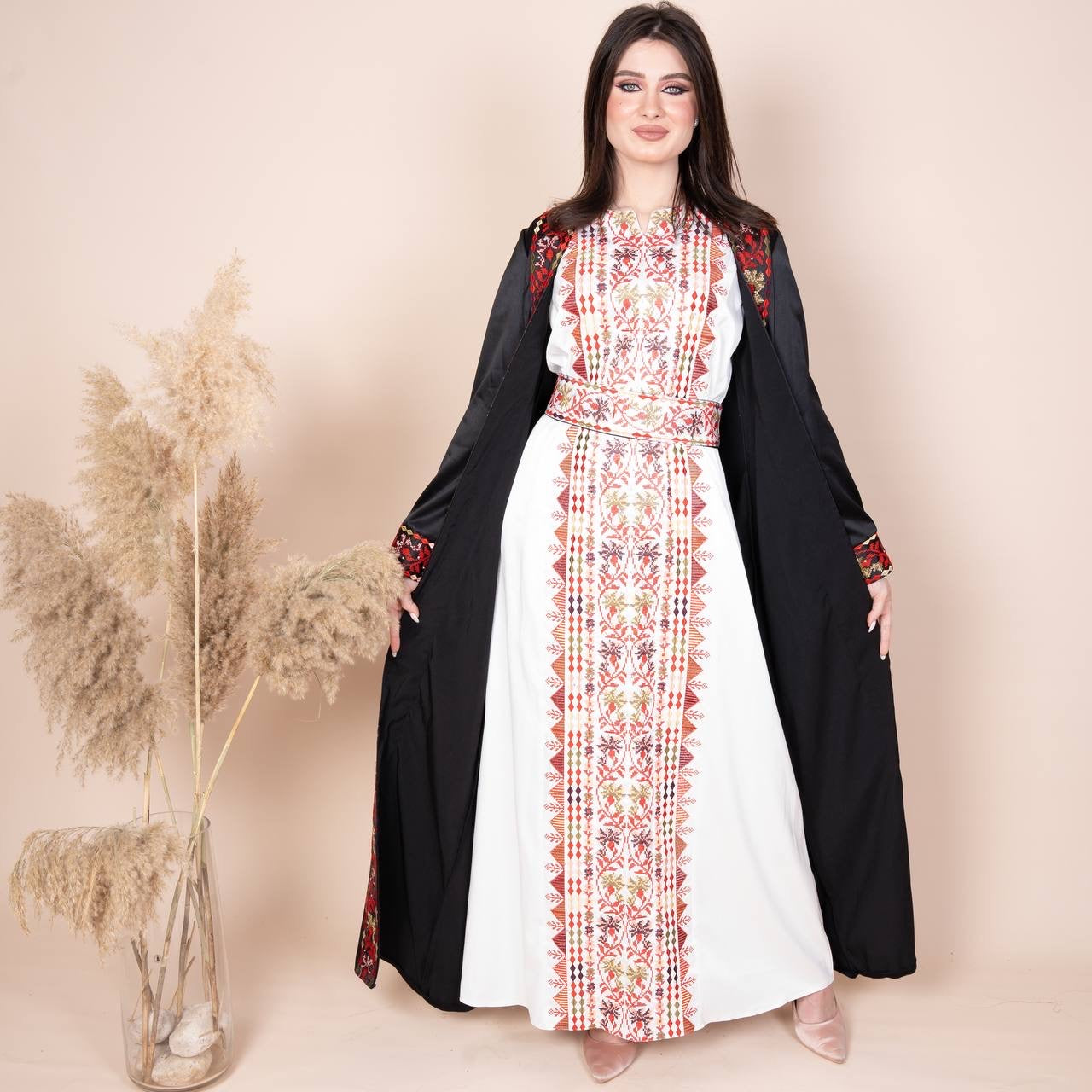 Embroidery Satin Kaftan