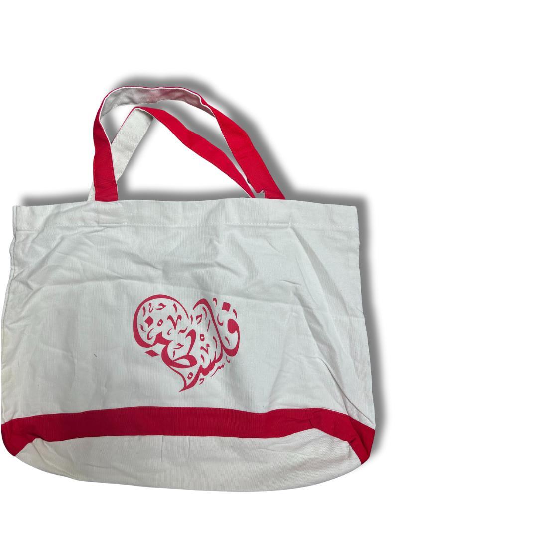 Handmade Red Tote Bag with Unique Palestine Designs – Stylish Cultural Statement