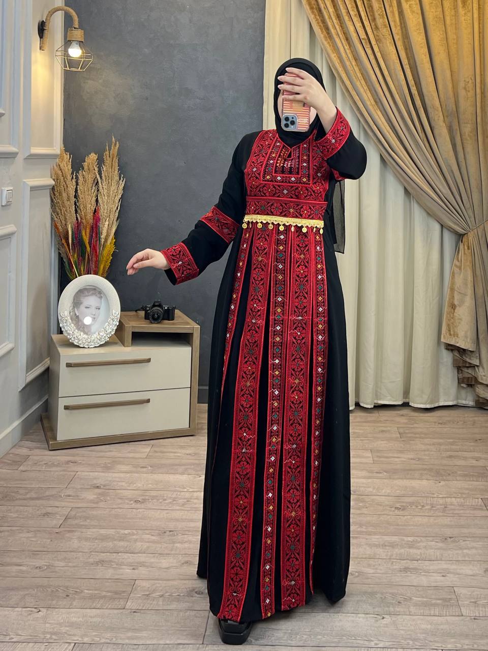 Red Tatreez Abaya: Sophisticated Elegance and Cultural Heritage