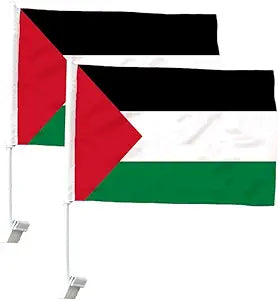 Palestine Car Flags- Durable and Strong - Two Pack