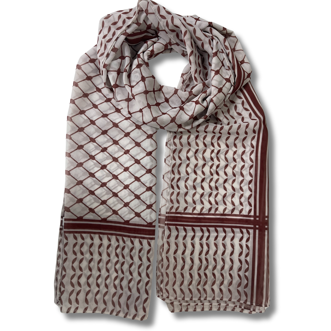 High-Quality Maroon Kuffiyeh Hijab