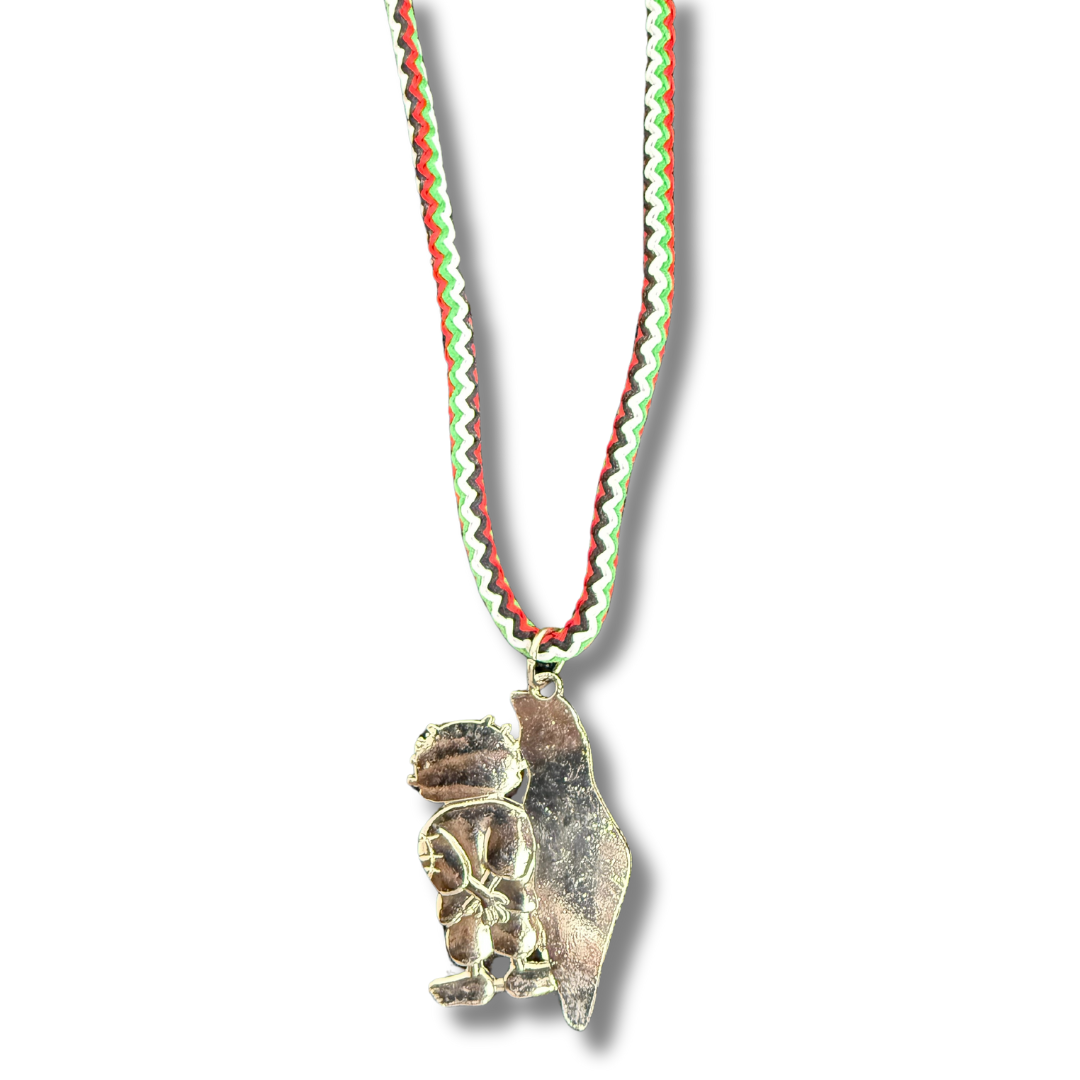 Palestine Colorful Rope Necklace with Handcuffed Man Pendant