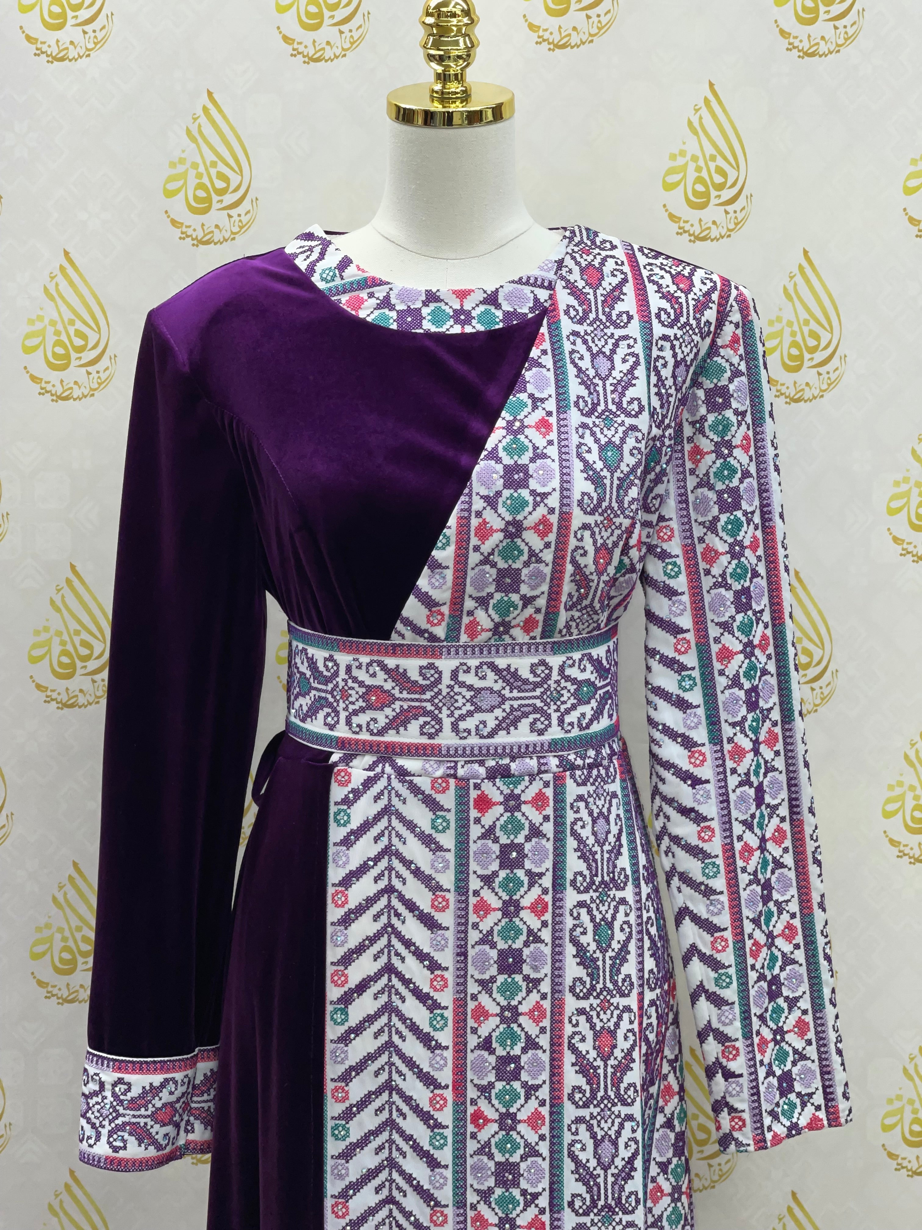 Modren Embroidered velvet dress