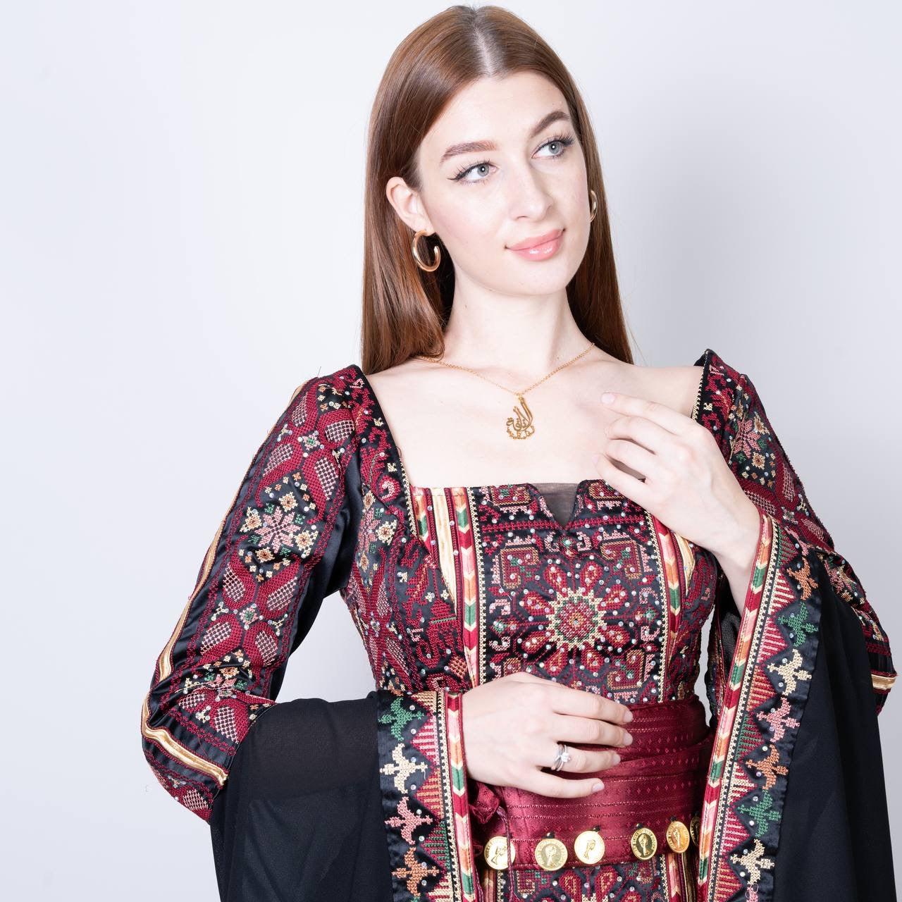 Embroidered High Quality Henna Dress: Traditional Elegance Meets Modern Style