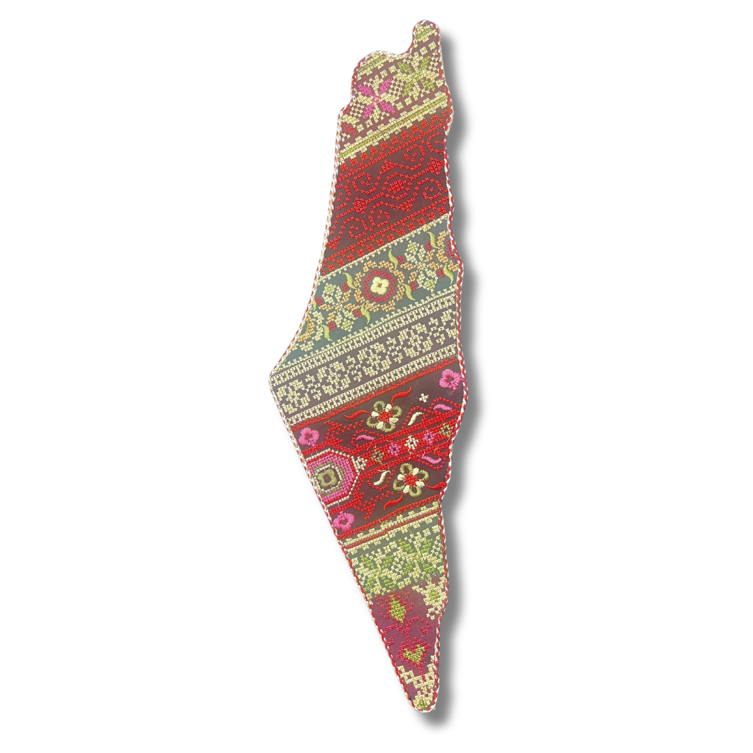 Premium Tatreez Embroidered Palestine Map Decor – Authentic Cultural Elegance