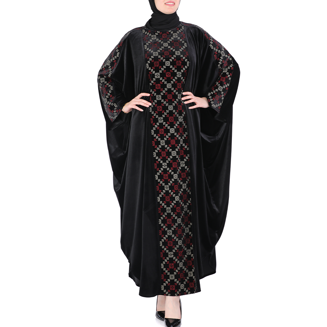 Embroidery Velvet Free Size Abaya