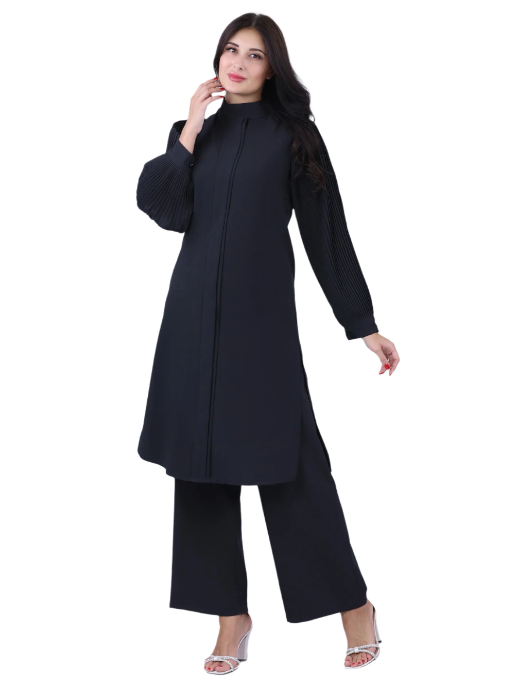 Unique Drop Shirt & Wide Leg Pant Set: Stylish Comfort and Sophistication