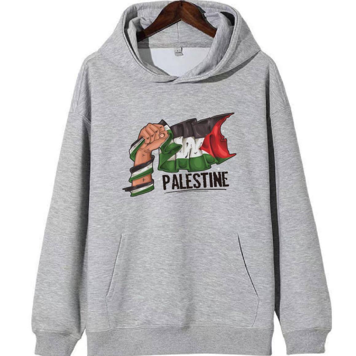 High-Quality Handheld Palestine Flag Hoodie: 100% Cotton