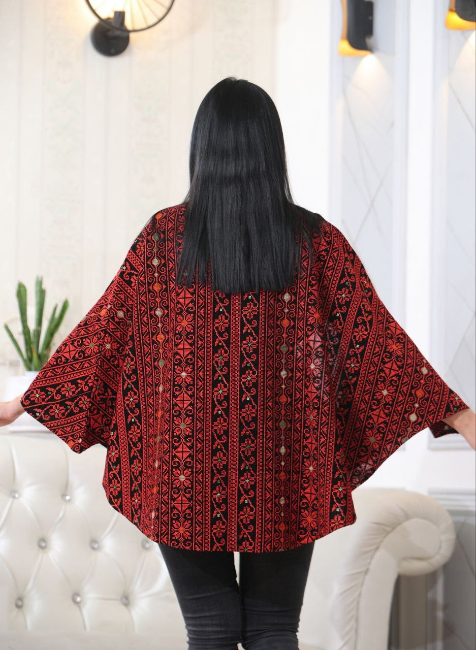 Elegant Heritage Embroidered Cape - Timeless Style & Comfort