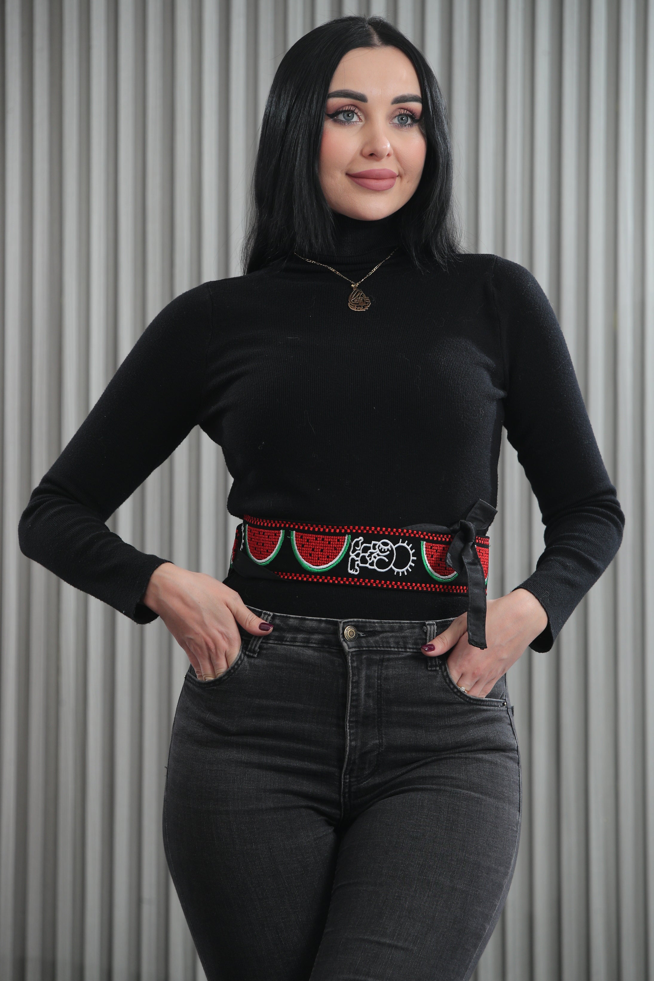 Hanzala Watermelon Embroidered Waist Belt