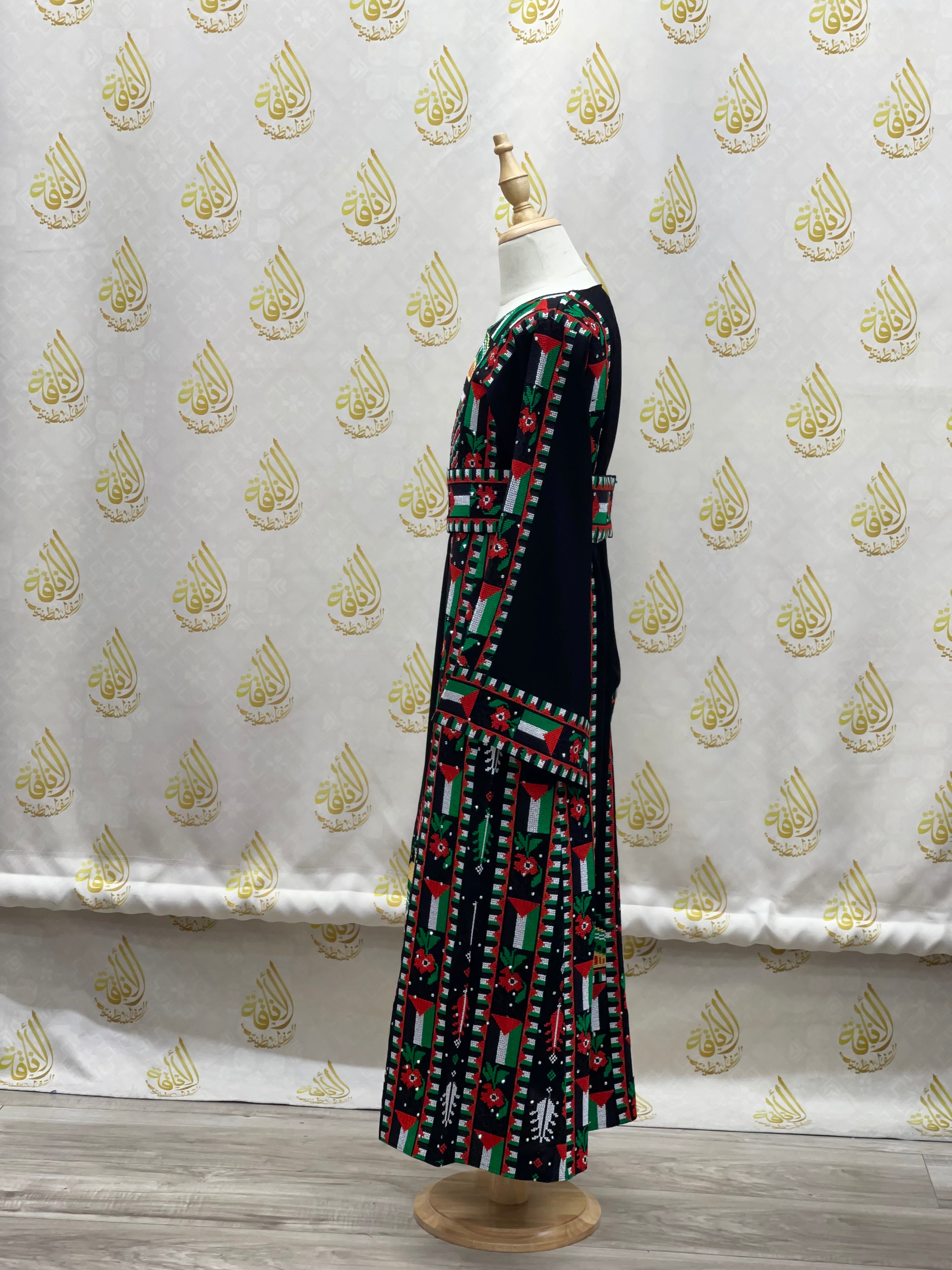 Kids Palestinian & Proud Embroidered Thoub - Celebrate Heritage with Style