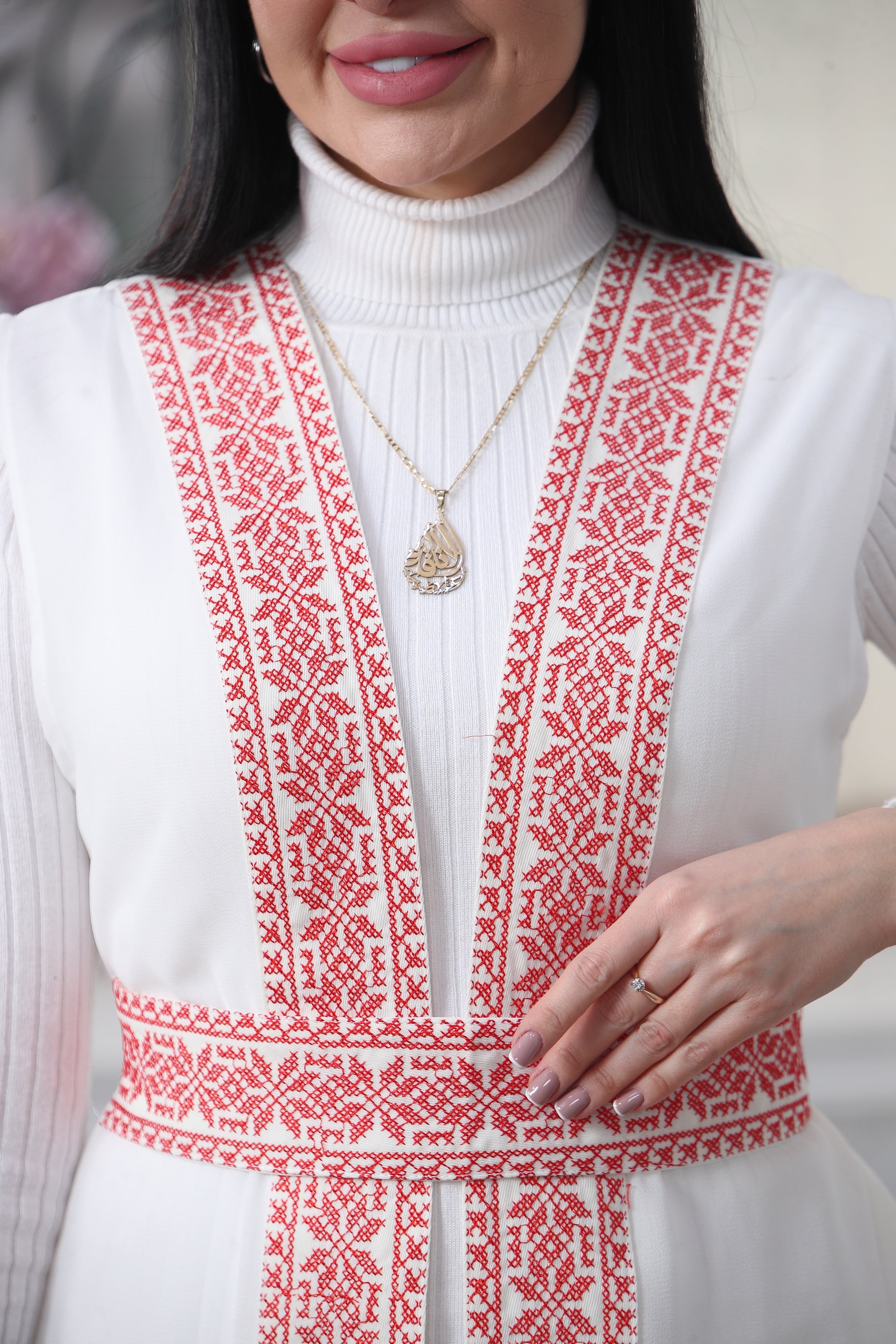 White Embroidered Chiffon Vest