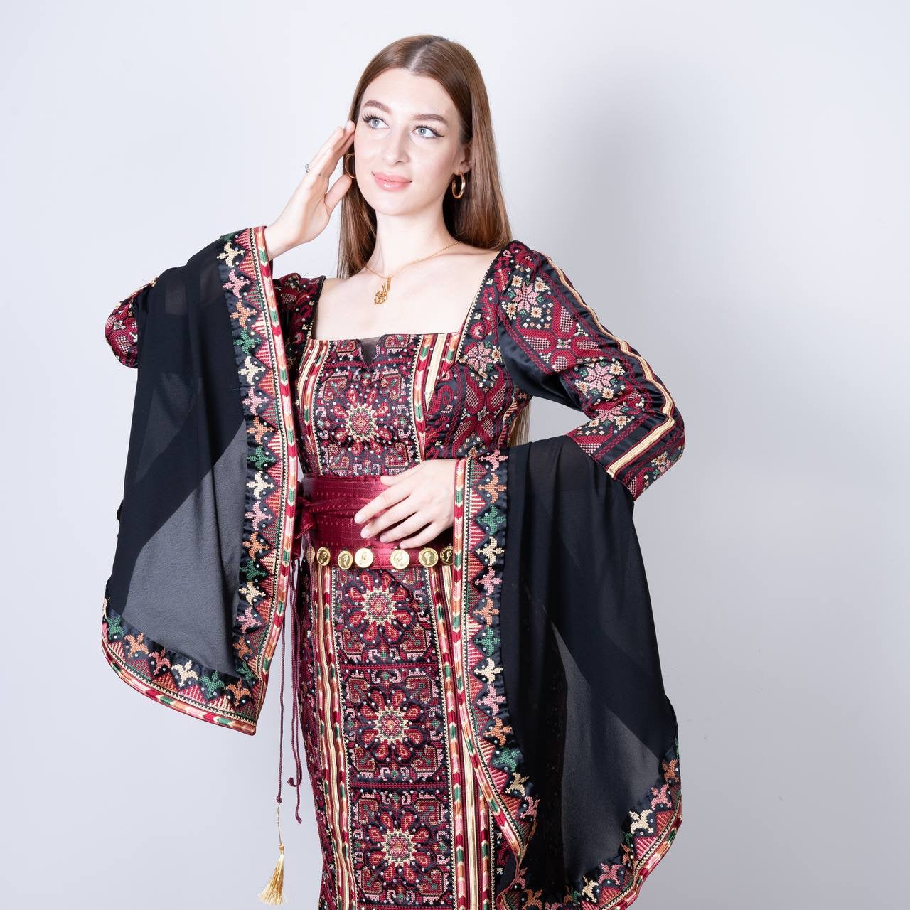 Embroidered High Quality Henna Dress: Traditional Elegance Meets Modern Style