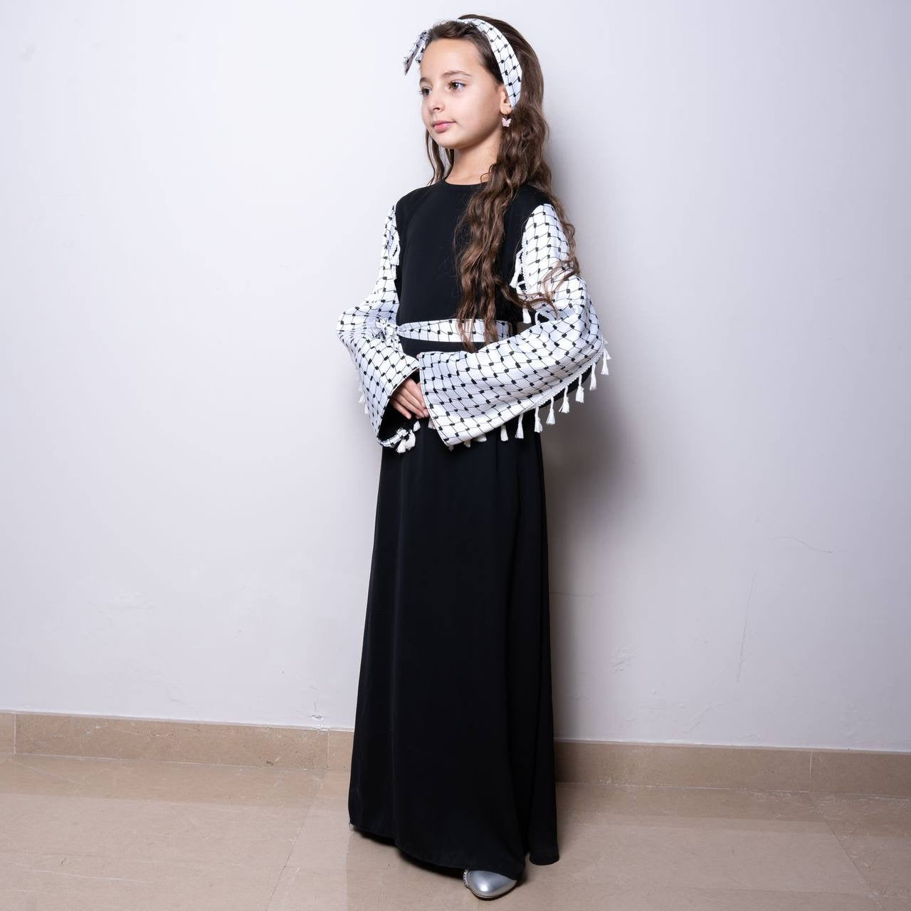 Elegant Kuffiyeh Girls Dress – Traditional Palestinian Charm