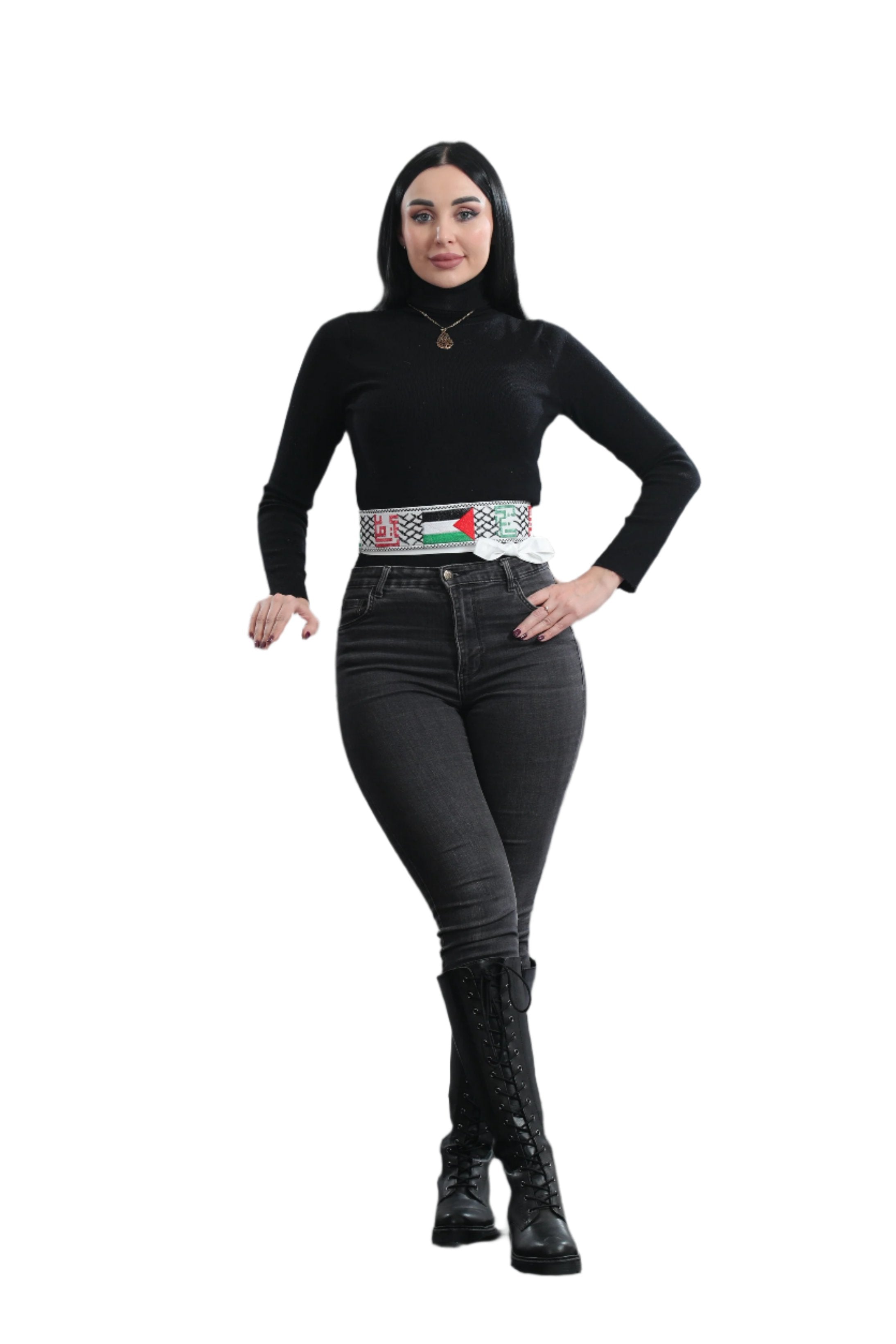 Palestine Cities & Flag Embroidered Belt