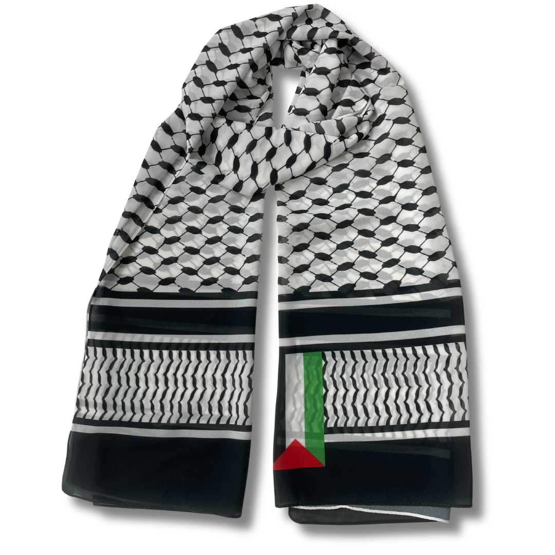 High-Quality Unique Kuffiyeh Hijab with Palestine Flag