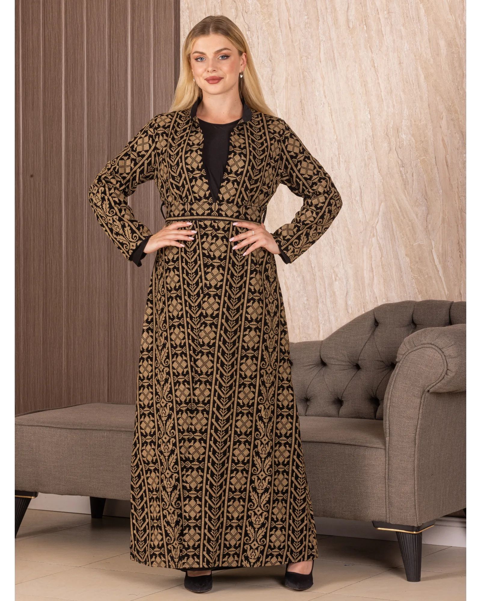 Embroidered Long Cardigan: Elegance and Sophistication