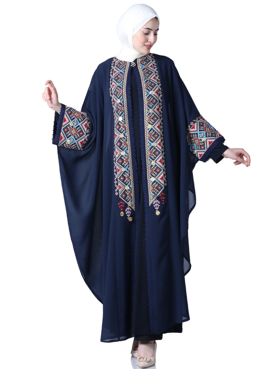 Butterfly Cut Embroidery Kaftan: Unique Elegance and Intricate Design