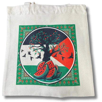 Palestine Flag with Tree Roots Bag Design