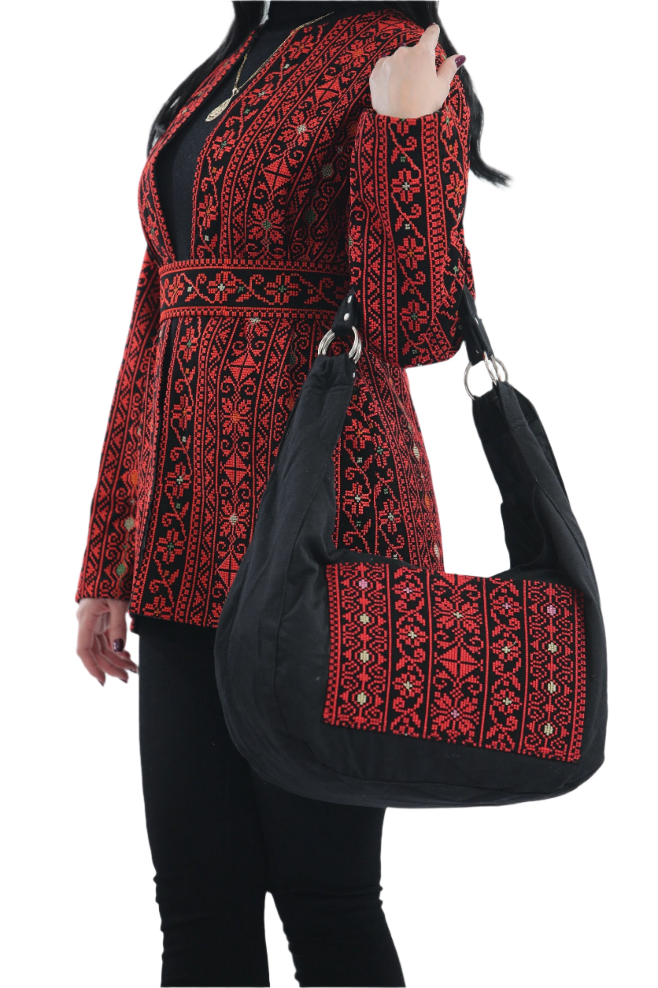 High-Quality Tatreez Design Tote Bag: Spacious and Stylish Shoulder Bag Representing Palestine