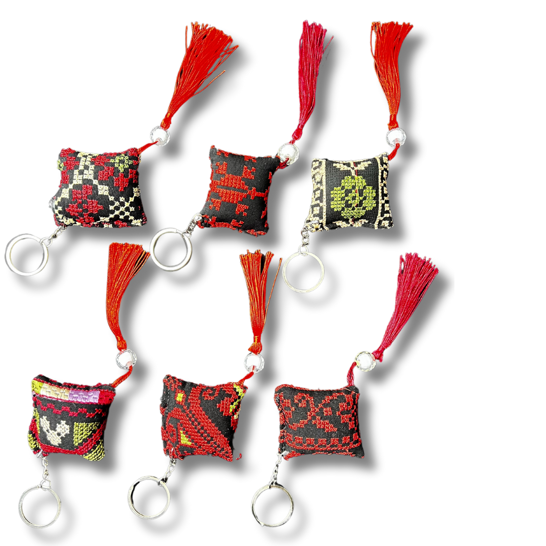 Assorted Tatreez Keychain Accessories – Authentic Palestinian Embroidery Design