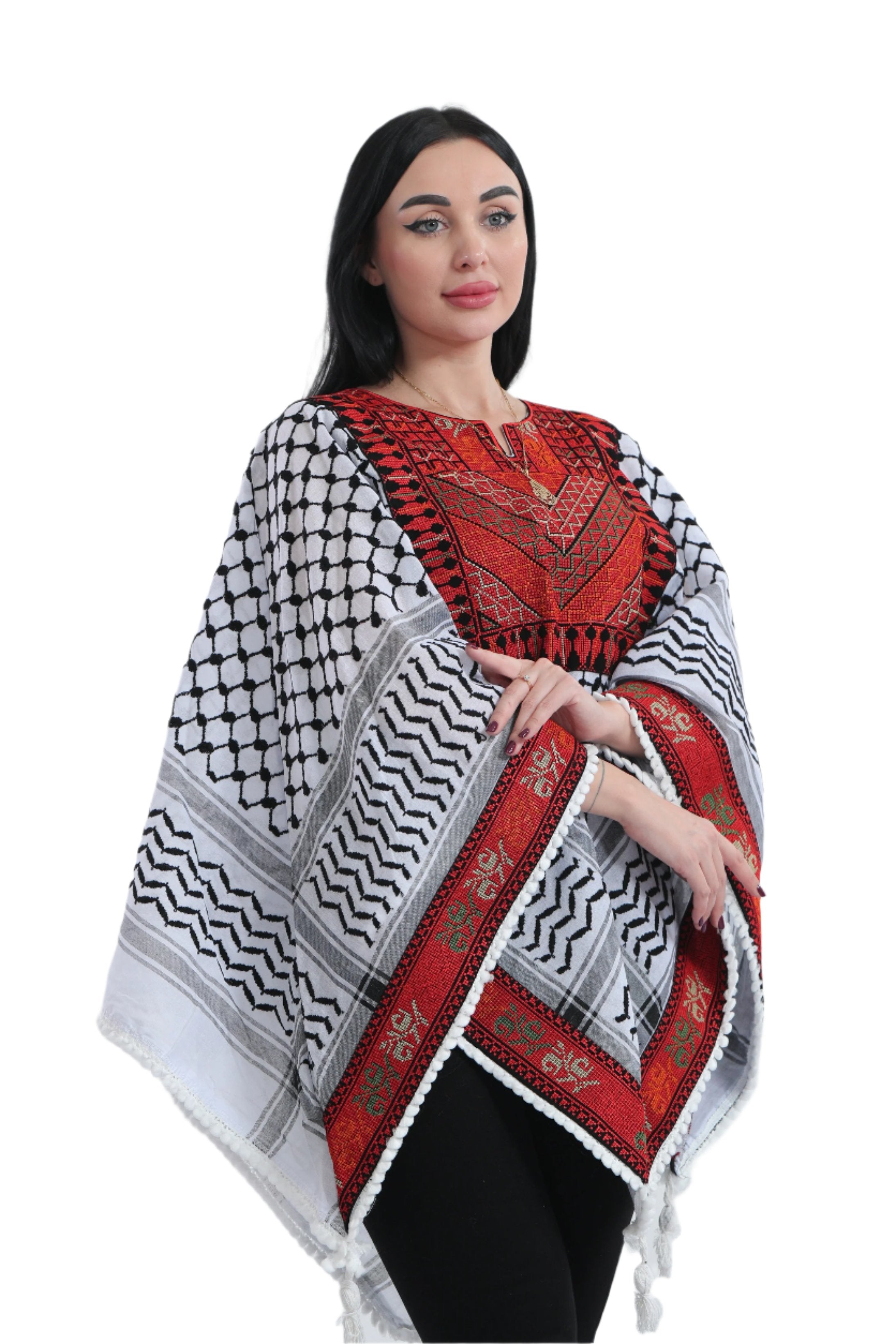 Tatreez Original Kuffiyeh Top - Women's Cultural Embroidered Fashion