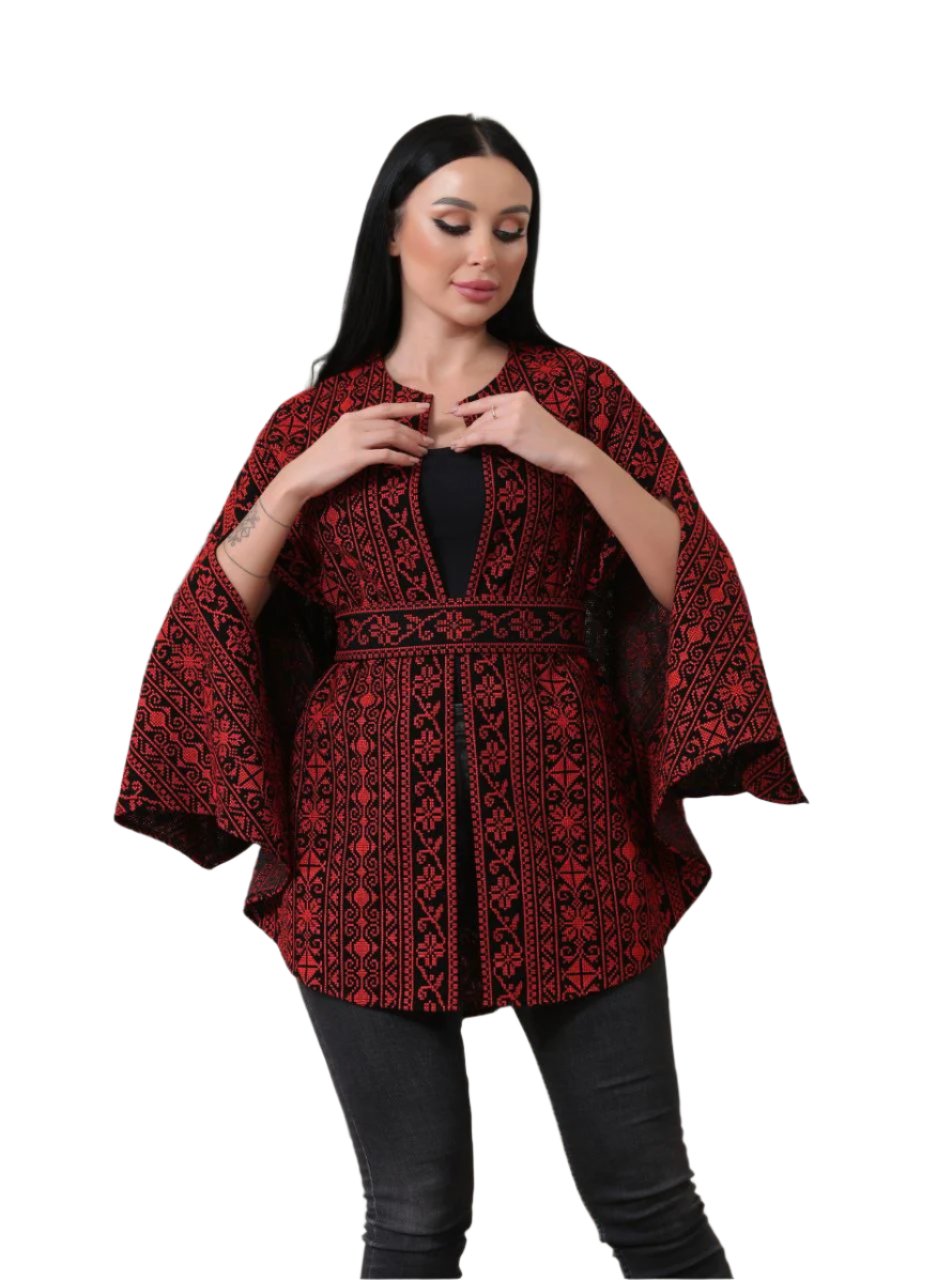 Elegant Heritage Embroidered Cape - Timeless Style & Comfort