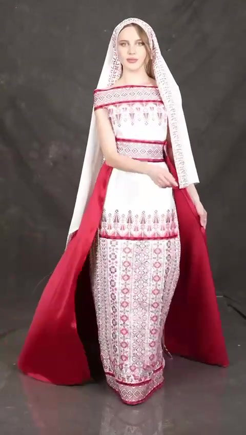 Exquisite Elegance: Embroidered Dress With Skirt