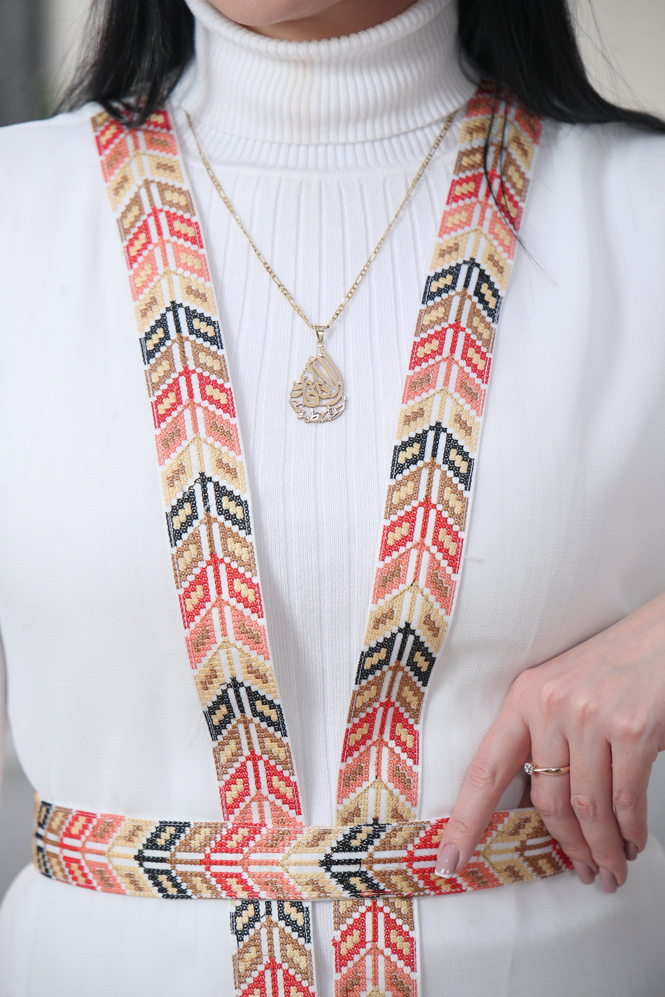 White Embroidered Chiffon Vest