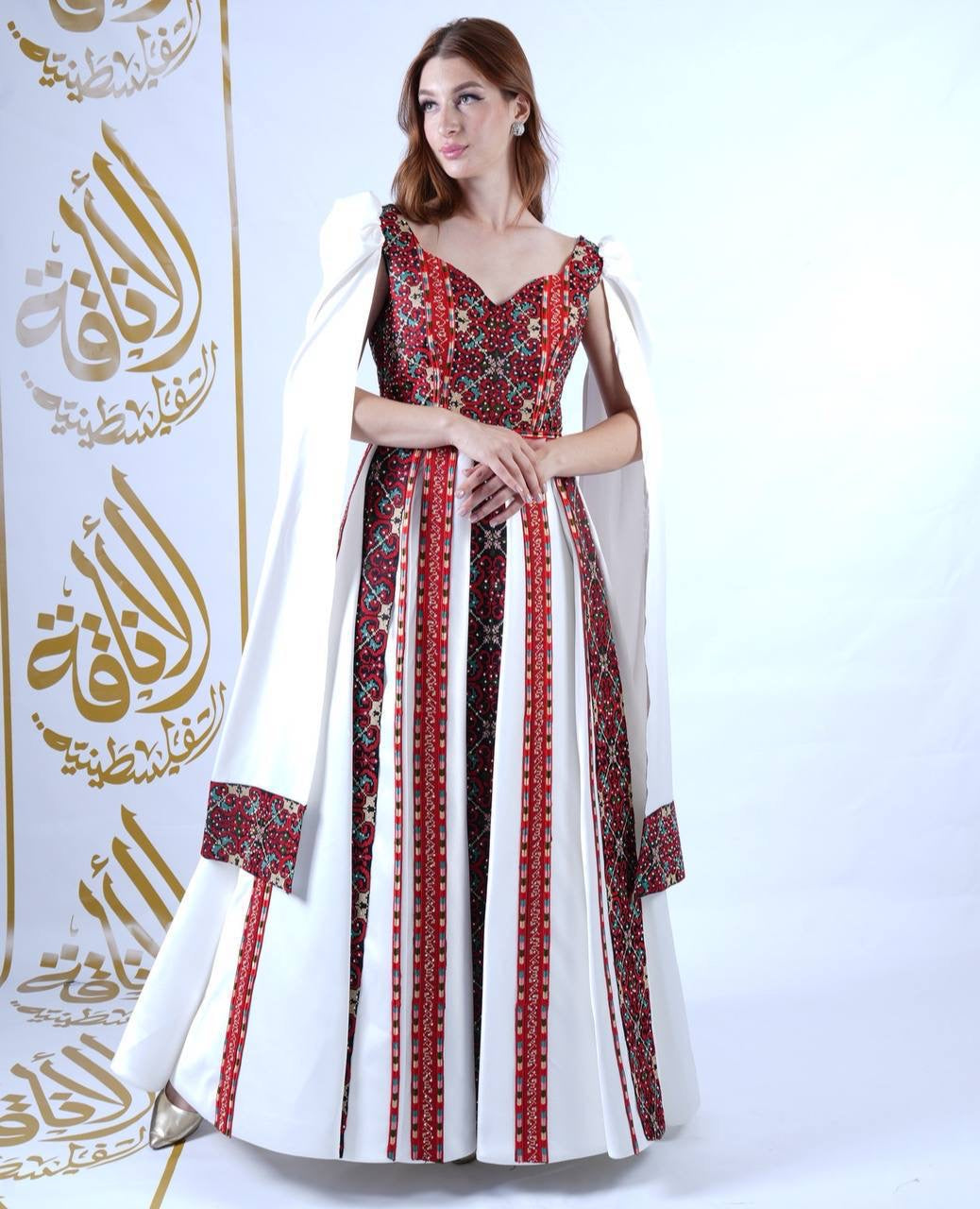 Intricate Tatreez Embroidery Ball Gown: Elegance and Cultural Heritage