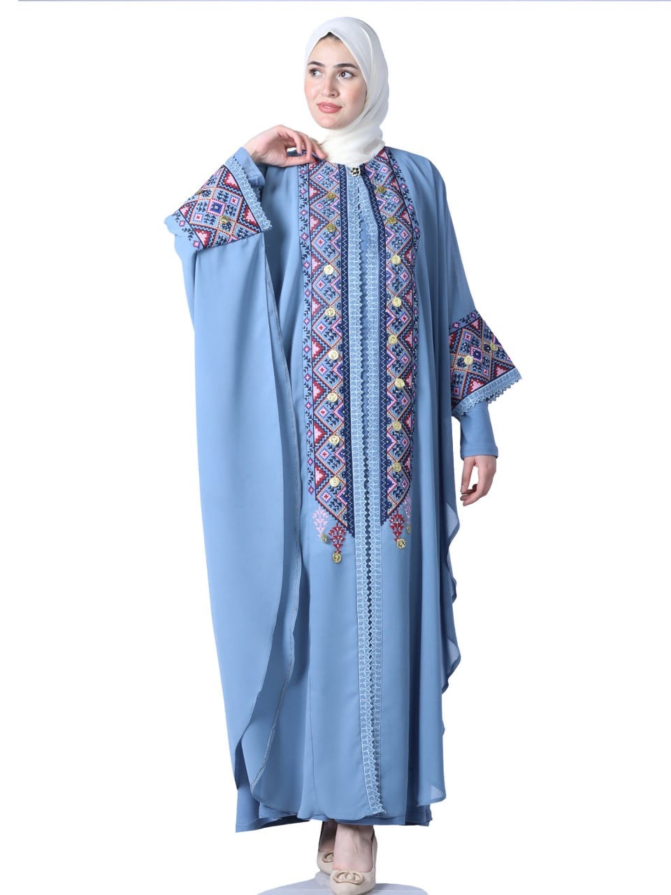 Butterfly Cut Embroidery Kaftan: Unique Elegance and Intricate Design