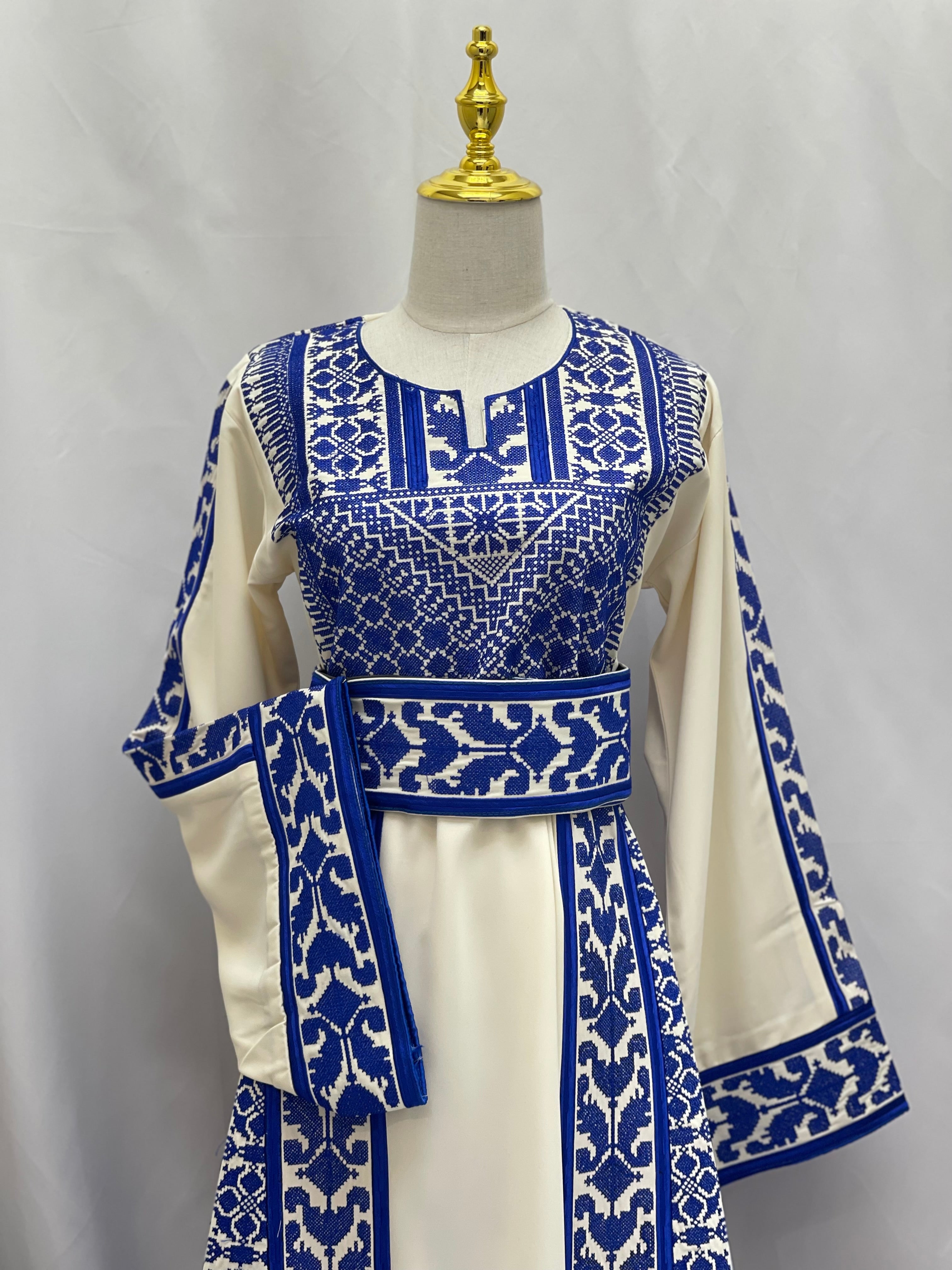 Embroidered Ivory-Royal Thoub