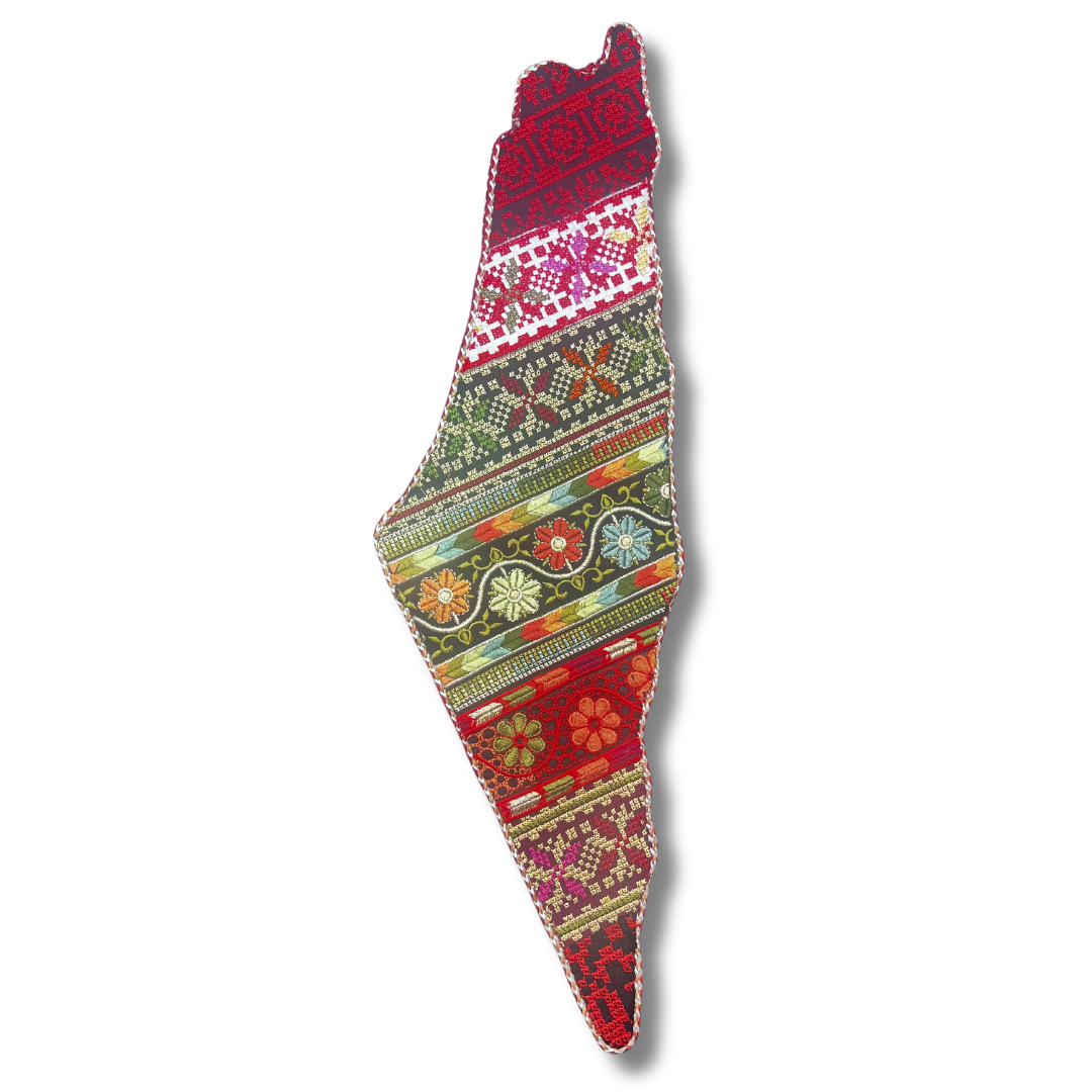 Premium Tatreez Embroidered Palestine Map Decor – Authentic Cultural Elegance