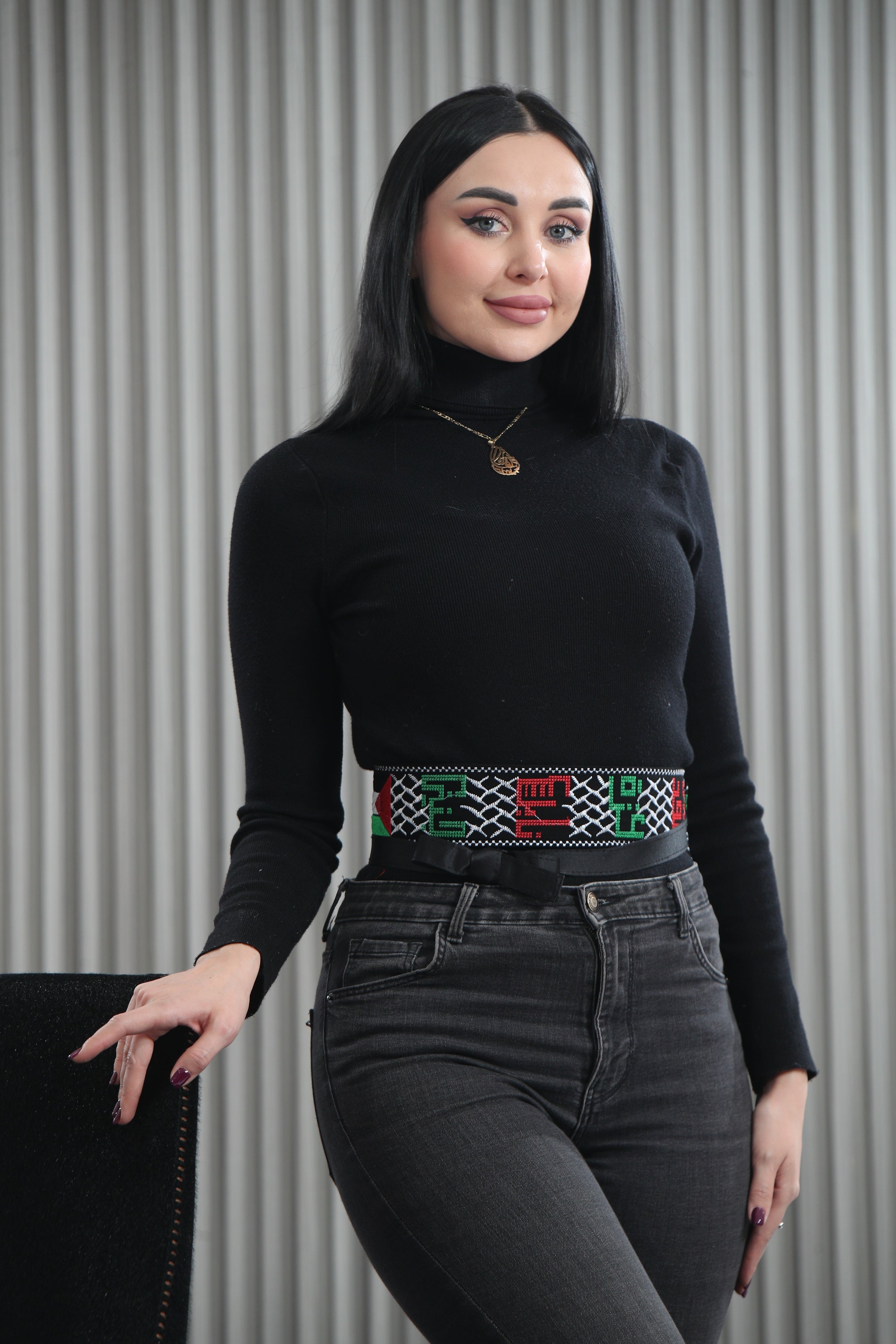 Palestine Cities & Flag Embroidered Belt