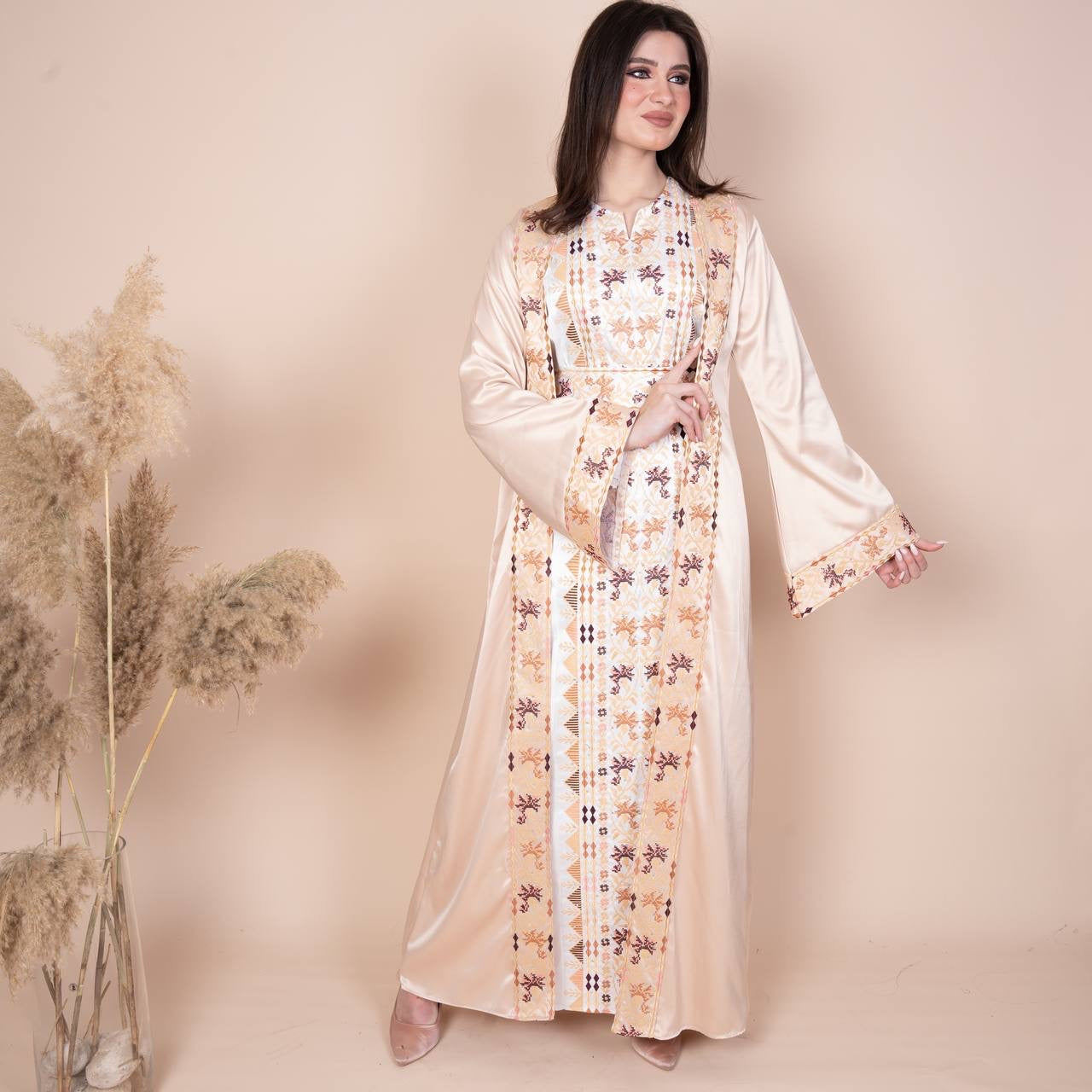 Embroidery Satin Kaftan