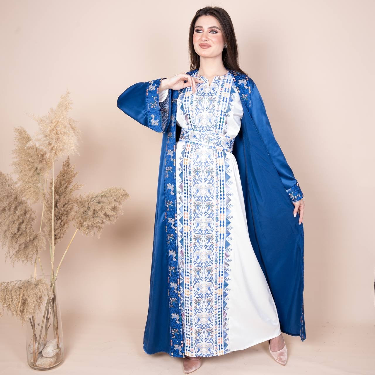 Embroidery Satin Kaftan