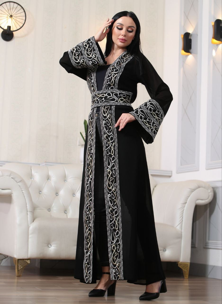 Arabic Letter Embroidered Cardigan: Cultural Elegance and Comfort