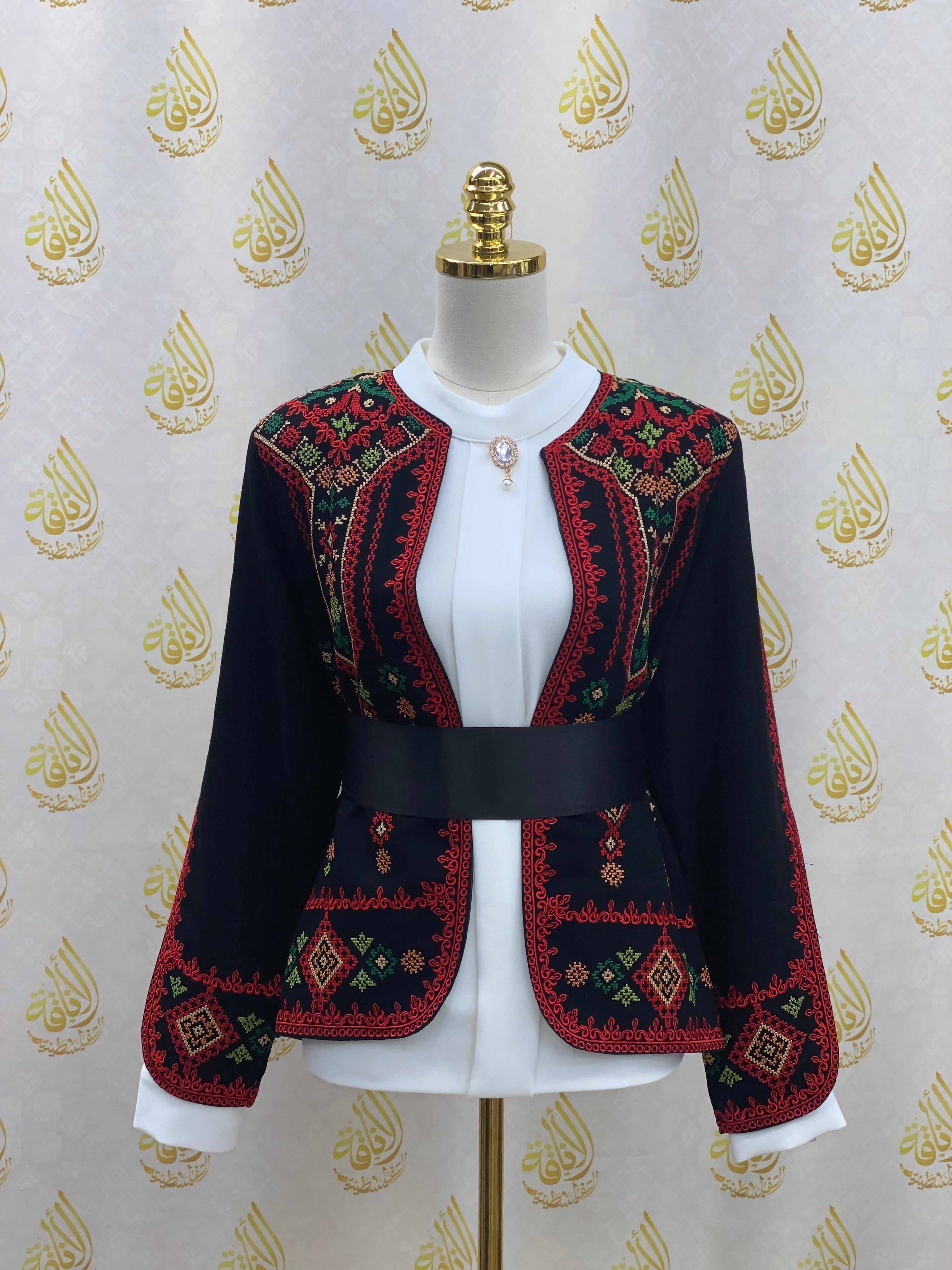 Malak Tatreez Jacket - Open Sleeve: Cultural Heritage and Elegant Craftsmanship