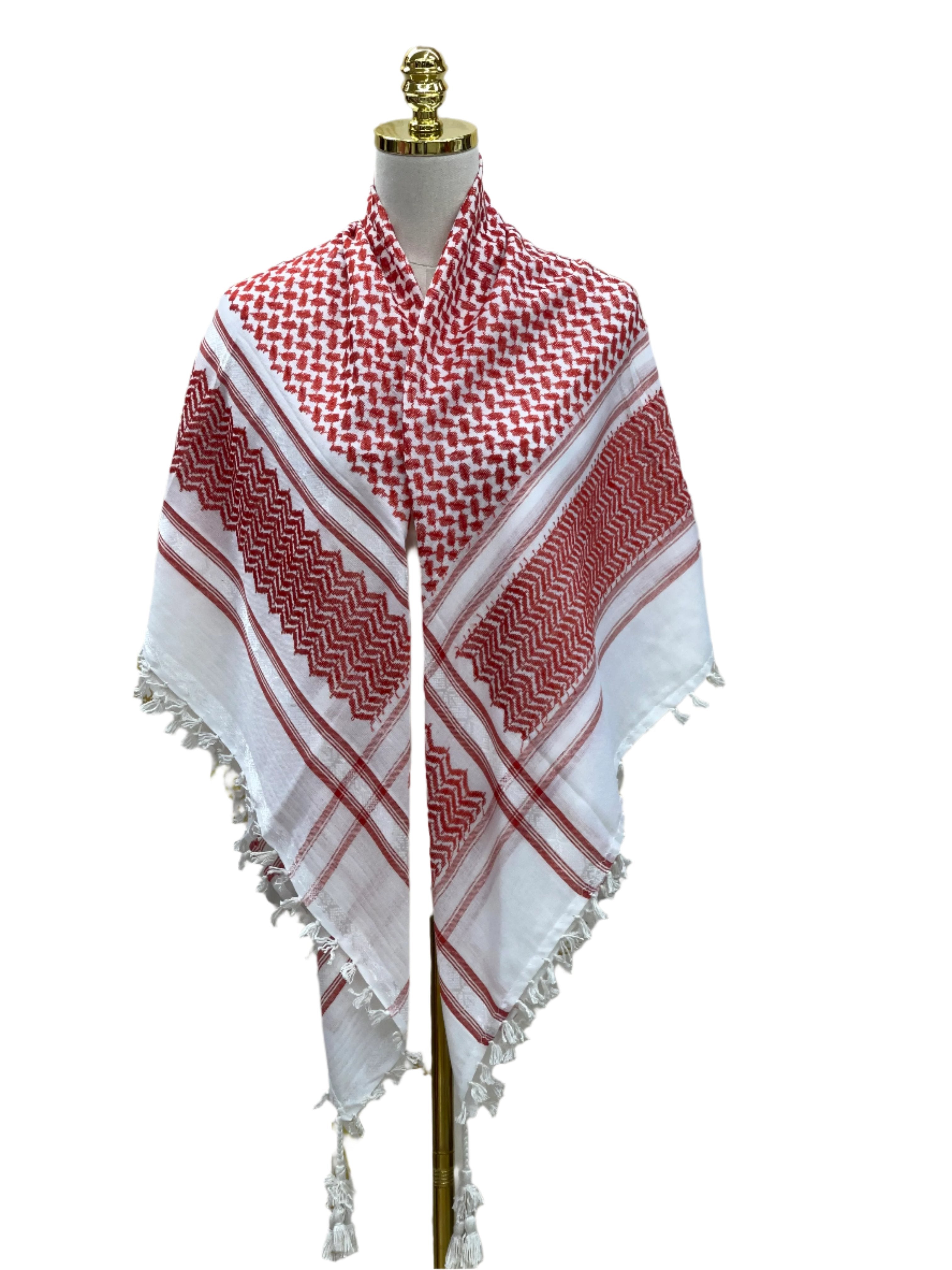 High-Quality Red and White Kuffiyeh – Elegant and Versatile Wardrobe Essential