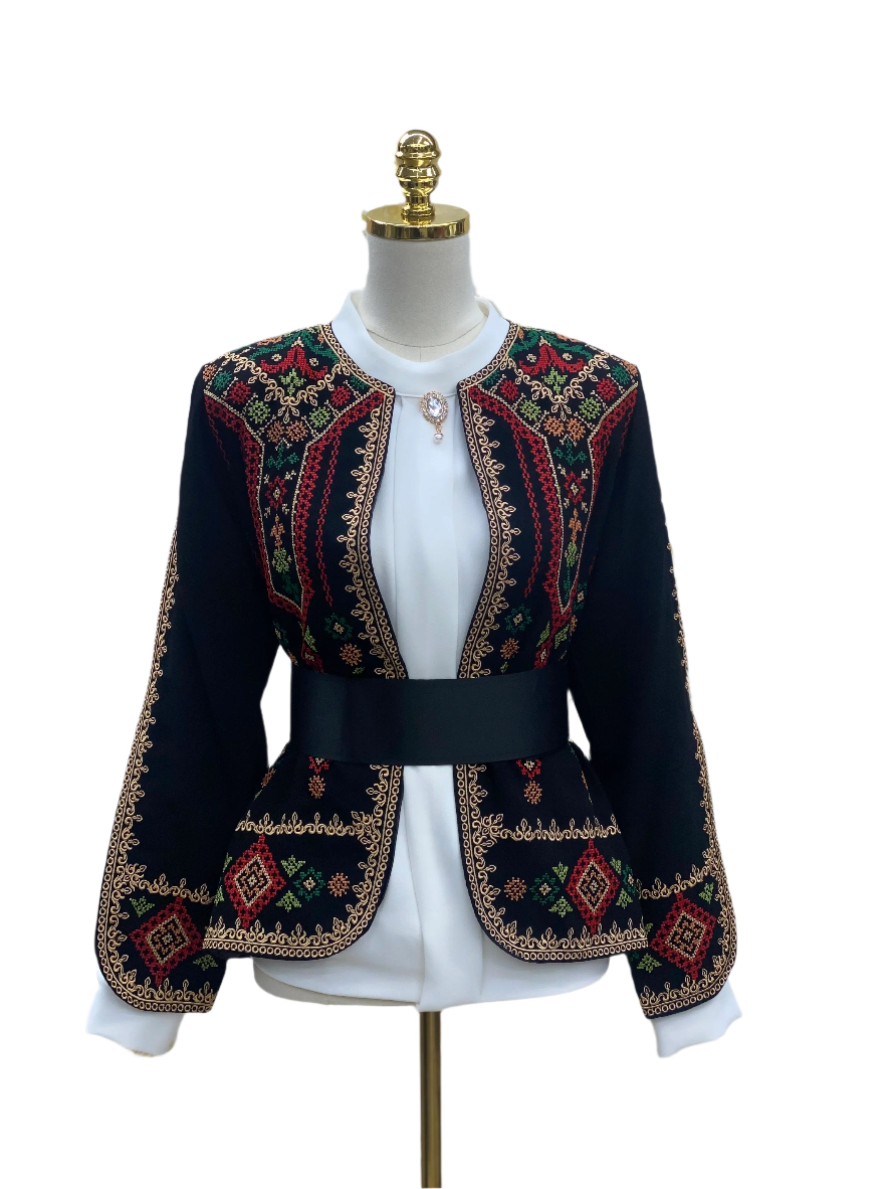 Malak Tatreez Jacket - Open Sleeve: Cultural Heritage and Elegant Craftsmanship