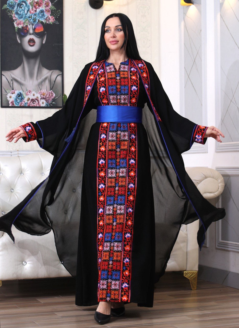 Embroidered Arabic Letters Cardigan: Elegance with Cultural Flair