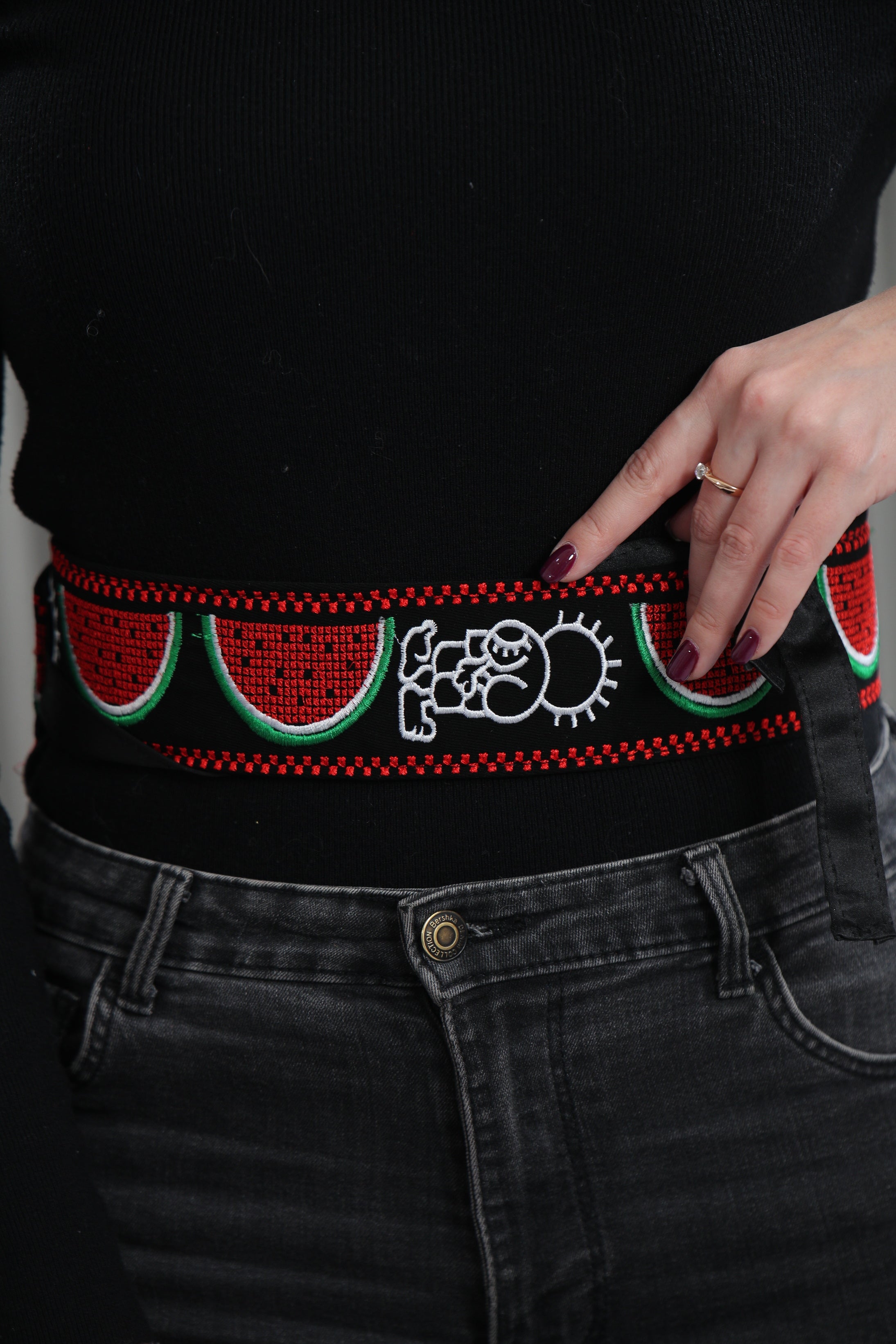 Hanzala Watermelon Embroidered Waist Belt