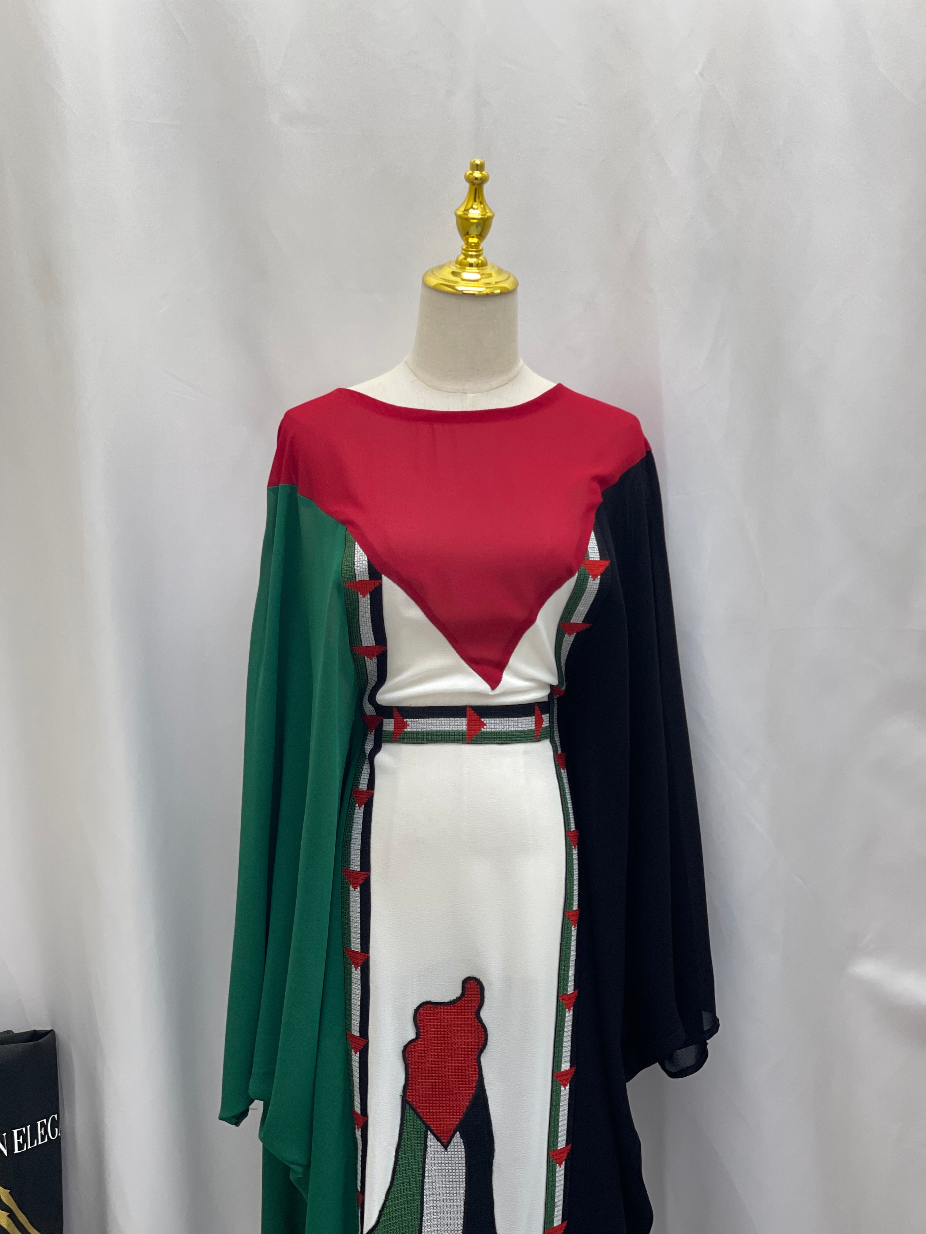 Palestinian Flag Dress with Tassels: Pride, Heritage, and Unique Style