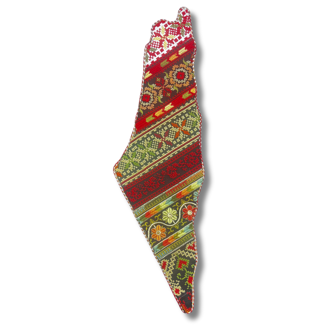 Premium Tatreez Embroidered Palestine Map Decor – Authentic Cultural Elegance